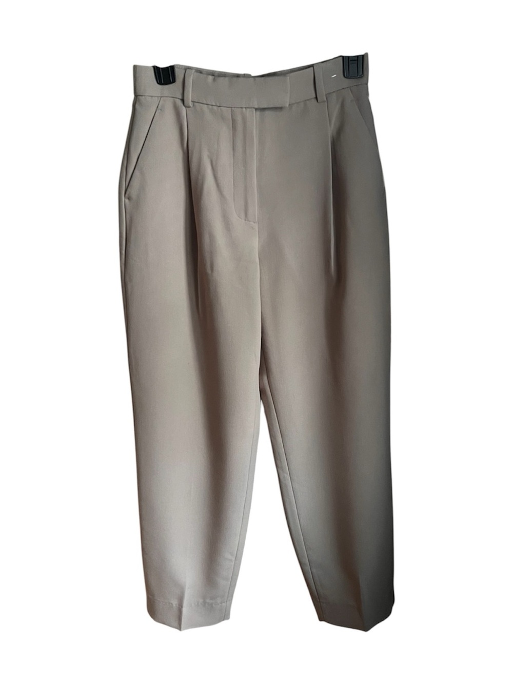 Abercrombie & Fitch High-Waist Pleated Trousers -  Beige